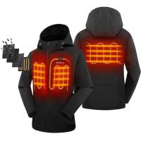 ORORO Women's Slim Fit Heated Jacket with Battery Pack and Detachable Hood，Neutral Black, Size: M，Bust: 116.1CM