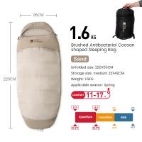 MOBI GARDEN Lunar Series Sleeping Bag – Lightweight & Thickened for Winter Camping, Outdoor Adventures, and Nap Use - 1.6kg Sand